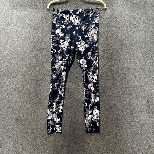 Athleta Challenge Bloom Legging Womens XS‎ Navy Blue Floral Print High Rise